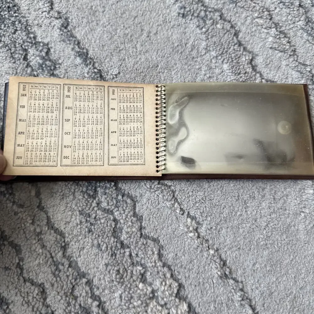Vintage Leather Bifold Wallet Card Holder Id Card 1952 Brown